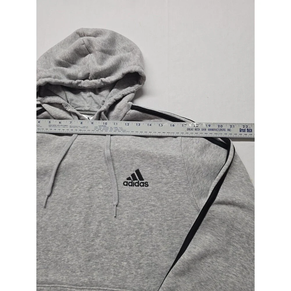Adidas Hoodie L Adult Mens Gray Pullover Sweatshirt Athletic Casual Mens